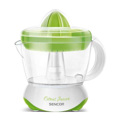 Odšťavovač citrusov Sencor SCJ1051GR, zelený a biely elektrický odšťavovač citrusov s džbánom