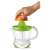 Sencor Citrus Juicer SCJ1051GR, hand putting an orange into the electric citrus juicer