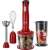 Russell Hobbs Desire 3 in 1 Hand Blender, red, with chopper, whisk and blender
