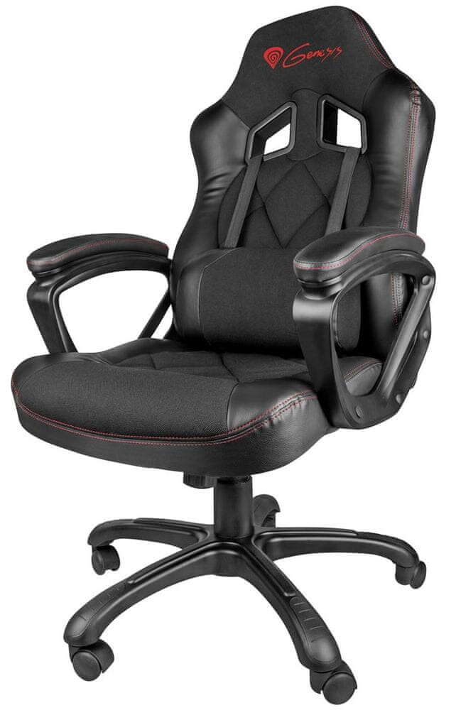Genesis nitro330 gamer szék derékpárnával - fekete