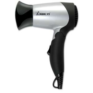 Momert 1605 hair dryer, black and silver, foldable, travel size - Hair dryer, Durable depilatory device, Electric razor and Hair clippers