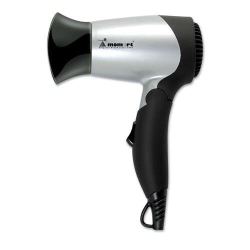 Suszarka do włosów Momert 1605, czarna i srebrna, składana, rozmiar podróżny