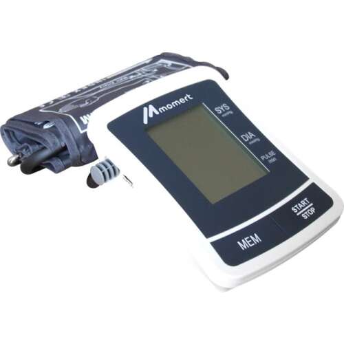 Momert 3112 Elemes, LCD Kijelző, Automata Felkaros Vérnyomásmérő, Fehér-Kék