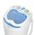 Mesko Mini MS8053 portable washing machine, white and blue, top view, showing the control knobs