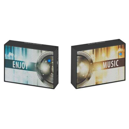 Para głośników Bluetooth macAudio BT Style 2000 Stereo, czarne, z wzorem Enjoy i Music