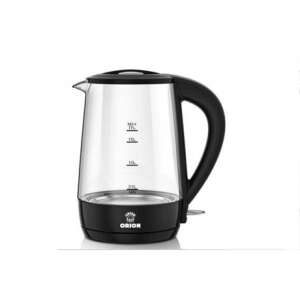 Orion OWKG-2019 1,7 Liter Glas Wasserkocher, Schwarz - Wasserkocher, Sandwichmaker, Standmixer, Toaster und Entsafter für Obst und Gemüse, Pressen