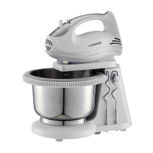Orion OBM-320W stand mixer with stainless steel bowl, white