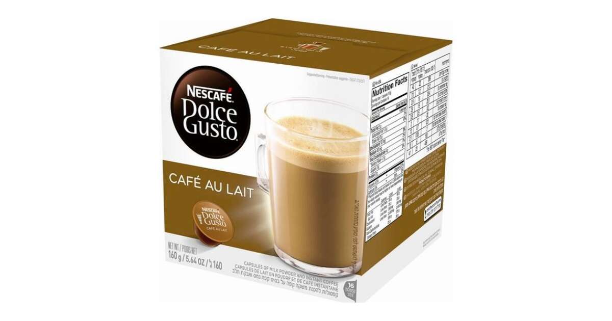  Dolce Gusto Nescafe Coffee Pods, Cafe Au Lait, 16 Count, Pack  of 3 : Grocery & Gourmet Food