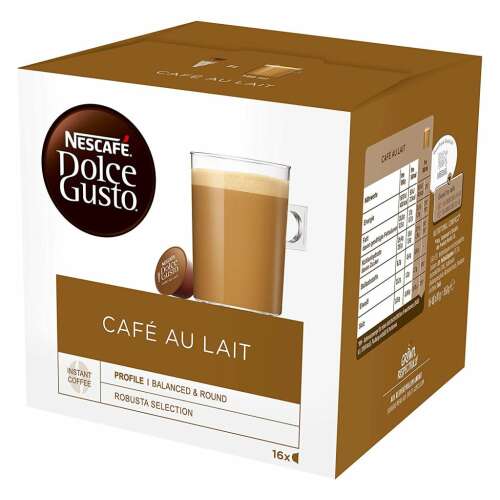 Nescafe Dolce Gusto Cafe Au Lait Kaffeekapseln, 16 Kapseln, ausgewogener und runder Geschmack, Robusta-Selektion