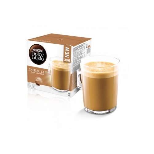 Nescafe Dolce Gusto Cafe Au Lait coffee capsules, 30 count, balanced and round profile, robusta selection