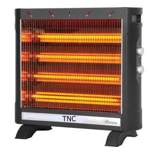 Incalzitor cu halogen cu termostat, TNC Hungary, 2750W, Negru (AQH-5012)