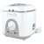 Trevi CL269 Electric Deep Fryer, white and grey, closed lid, side view