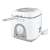 Trevi CL269 Electric Deep Fryer, white and grey, closed lid, side view