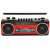 Radio kasetowe Trevi RR501 w kolorze czerwonym z Bluetooth, radio AM/FM, czytnik kart USB i SD