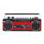 Trevi RR501 red portable cassette radio with bluetooth, AM/FM radio, USB and SD card reader