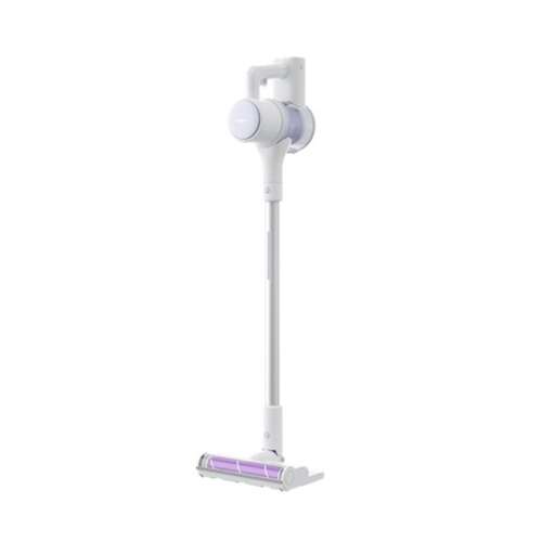 Roidmi ZERO Z1 cordless stick vacuum cleaner, white and purple, with a brush head