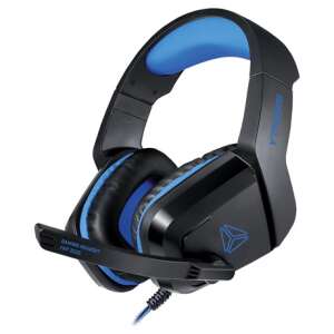 Yenkee GUERRILLA YHP3005 gaming headset, black and blue, angled view - Gaming headset
