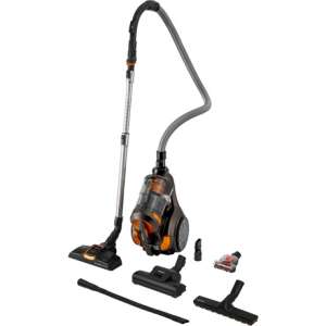 Sencor SVC1080TI bagless vacuum cleaner with accessories, including a crevice tool, upholstery nozzle, and dusting brush - Sencor