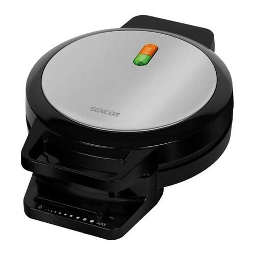 Aparat de gofre Sencor SWF1010BK, negru și din oțel inoxidabil, 5 gofre în formă de inimă