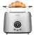 Sencor STS5050SS stainless steel toaster with a croissant in the top rack