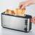 Severin AT2515 stainless steel toaster with two slices of toasted bread