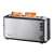 Severin AT2515 stainless steel toaster with two slices of toasted bread