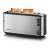 Severin AT2515 stainless steel toaster with two slices of toasted bread