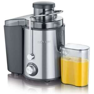 Severin ES3566 stainless steel juicer with a glass of orange juice - Juicer and Press