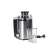 Severin ES3566 stainless steel juicer with a glass of orange juice