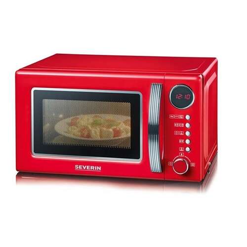 Severin MW7893 roter Retro-Mikrowellenherd