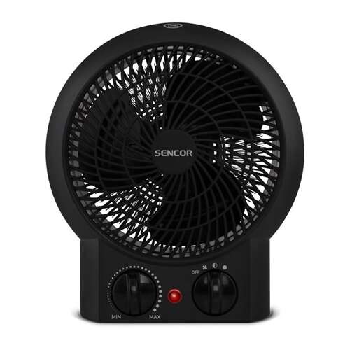 Čierny ventilátorový ohrievač Sencor SFH7021BK, pohľad spredu