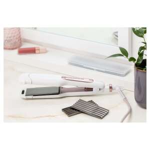 Sencor SHI 6300GD hair straightener with interchangeable plates, on a white countertop - Sencor