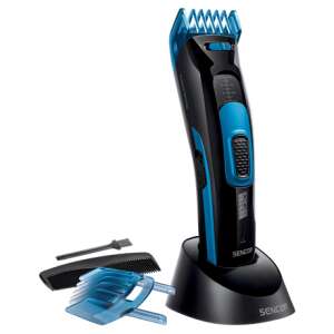Sencor SHP 4502BL hair clipper, black and blue, with charging stand and accessories - Sencor