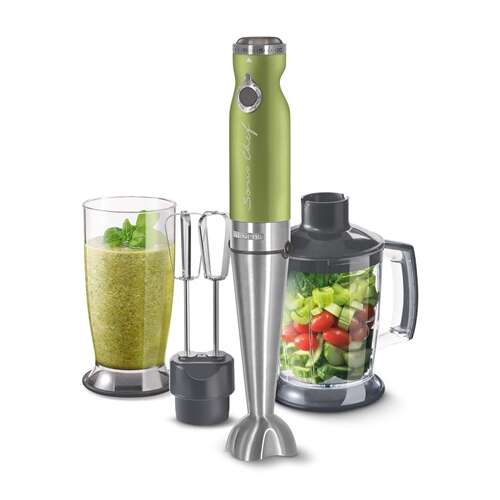 Sencor SHB 5600GG botmixer set with blender, chopper, whisk, and smoothie cup