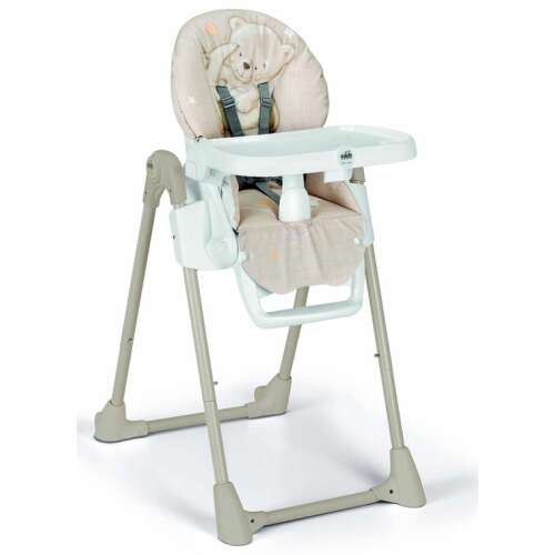 CAM Pappananna C260/B high chair with teddy bear design, adjustable height and recline, removable tray, 5-point harness, beige
