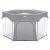 Fillikid Athen hexagonal playpen, gray baby play yard with mesh sides