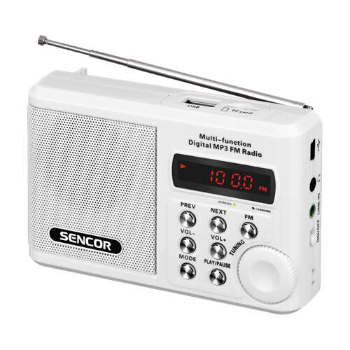 Sencor SRD 215 W weißer MP3-Player und kleines Radio