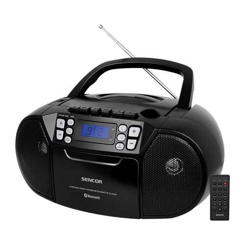 Prijenosni radio kasetofon Sencor SPT3907B s Bluetooth, crni