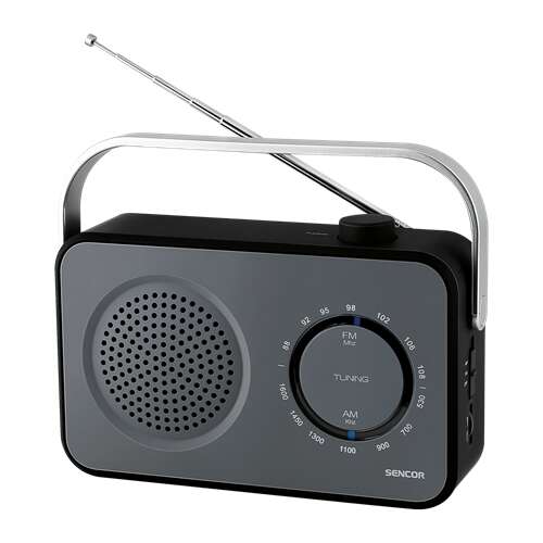 Sencor SRD2100B tragbares Radio mit FM- und AM-Tuner, schwarz und grau