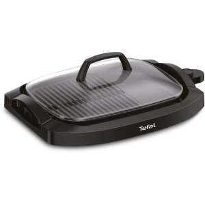 Grill electric Tefal CB6A0830 cu capac din sticlă, negru - Tefal