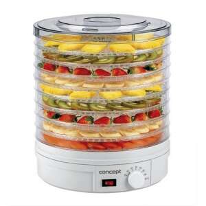 Concept SO1020 food dehydrator with 9 trays, filled with dried fruits and vegetables - Concept