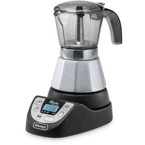 DeLonghi Alicia electric coffee maker, silver and black