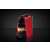 DeLonghi Nespresso Essenza Mini red capsule coffee machine brewing espresso on dark background