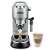 DeLonghi Dedica EC685.M espresso machine with two cups of espresso and a cappuccino