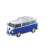 WS-266BT Bluetooth speaker, blue and white retro bus design, front view, showing speaker grille and LED display