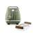 DeLonghi CTOV2103GR green toaster, with crumb tray and bun warmer