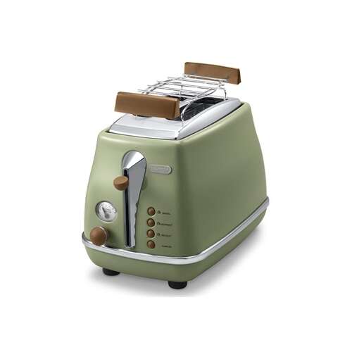 DeLonghi CTOV2103GR zelený toastovač, 2 plátky, retro dizajn