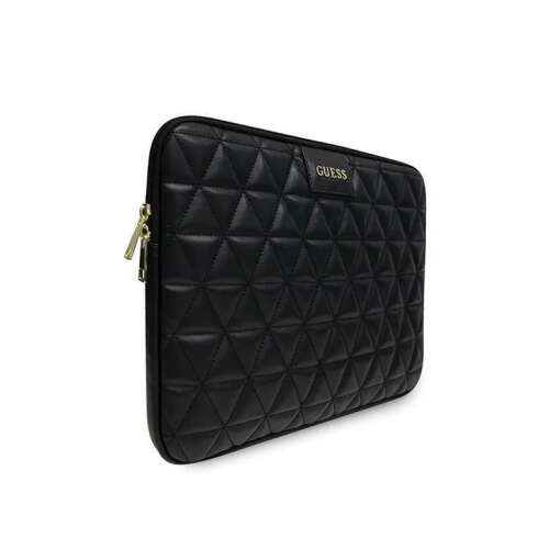 Schwarze Guess gesteppte Laptoptasche für 13 Zoll Geräte