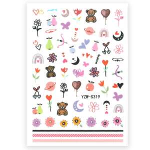 Matrica - YZW-S319 - smiley köröm matricák, aranyos köröm díszítő matricák, öntapadós köröm matricák - Körömmatrica