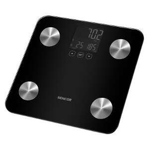 Waga do analizy składu ciała Sencor SBS 6026BK, czarna, cyfrowa, z technologią BIA, mierzy wagę, tkankę tłuszczową, wodę, masę mięśniową, masę kości, BMI - Sencor